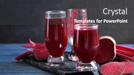  Presentation with antioxidant - PPT layouts enhanced with antioxidant-beet-smoothies-and-sliced background and a dark gray colored foreground