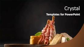  Presentation with cheese - PPT theme having antipasto-board-with-various-cheese background and a black colored foreground