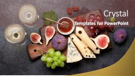 Presentation with wine cheese - Slides featuring antipasto-plate-with-cheese-figs background and a tawny brown colored foreground
