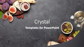  Presentation with wine cheese - Cool new PPT theme with antipasto-plate-with-prosciutto-cheese backdrop and a gray colored foreground