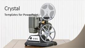  Presentation with projector - PPT layouts having antique 8mm home movie projector background and a white colored foreground
