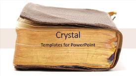  Presentation with ancient book - Slide deck consisting of antique bible - ancient book isolated background and a yellow colored foreground