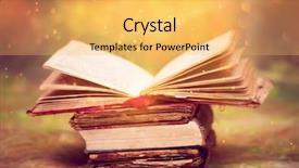  Presentation with magic book - Beautiful presentation featuring antique bible - old magic fairytale book backdrop and a yellow colored foreground