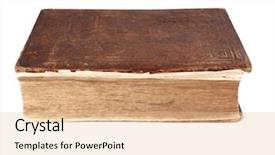  Presentation with antique - PPT theme consisting of antique bibles book on white background and a lemonade colored foreground