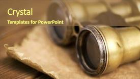  Presentation with antique - Colorful slides enhanced with antique binoculars on vintage background backdrop and a coral colored foreground