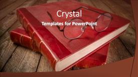  Presentation with antique - Amazing slides having antique-books-and-reading-glasses backdrop and a tawny brown colored foreground