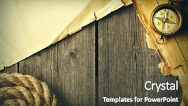  Presentation with compass map - Colorful theme enhanced with antique brass compass and rope backdrop and a tawny brown colored foreground