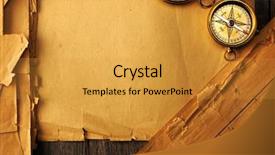  Presentation with compass map - Presentation with antique brass compass over old background and a gold colored foreground