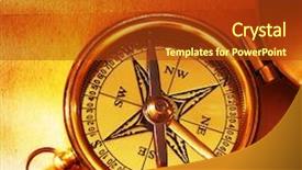  Presentation with compass map - Colorful presentation enhanced with antique brass compass over old backdrop and a  colored foreground