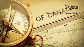  Presentation with old map - Slide deck enhanced with traverse - antique brass compass over old background and a yellow colored foreground