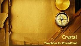  Presentation with compass map - Beautiful theme featuring antique brass compass over old backdrop and a tawny brown colored foreground