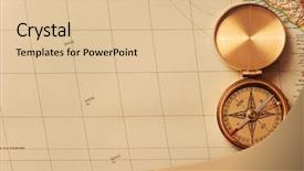  Presentation with compass map - Beautiful presentation design featuring antique brass compass over old backdrop and a lemonade colored foreground