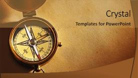  Presentation with old compass antique paper - Slides consisting of antique brass compass over old background and a yellow colored foreground