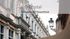  Presentation with belgium - Presentation theme with antique-building-view-in-bruges background and a light gray colored foreground