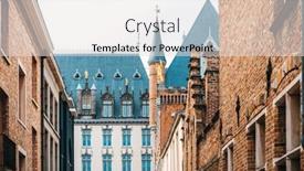  Presentation with belgium - Audience pleasing slide set consisting of antique-building-view-in-bruges backdrop and a sky blue colored foreground