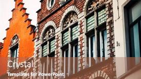  Presentation with belgium - Presentation design featuring antique-building-view-in-bruges background and a red colored foreground