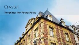  Presentation with antique france - Presentation design with antique-building-view-in-charleville background and a light blue colored foreground