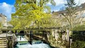  Presentation with antique france - PPT theme with antique-building-view-in-crecy background and a yellow colored foreground