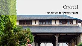  Presentation with antique france - Presentation design consisting of antique-building-view-in-dourdan background and a white colored foreground