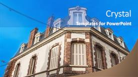  Presentation with antique france - Presentation enhanced with antique-building-view-in-dourdan background and a teal colored foreground