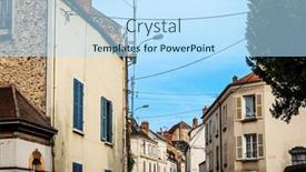  Presentation with antique france - Presentation design having antique-building-view-in-dourdan background and a sky blue colored foreground