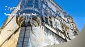  Presentation with antique france - Presentation theme enhanced with antique-building-view-in-dreux background and a teal colored foreground