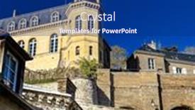  Presentation with antique france - Presentation design with antique-building-view-in-dreux background and a navy blue colored foreground