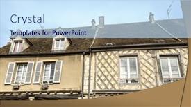  Presentation with antique france - Slide set with antique-building-view-in-etampes background and a sky blue colored foreground