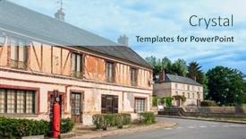  Presentation with antique france - Slides with antique-building-view-in-janvry background and a sky blue colored foreground
