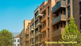  Presentation with antique - Audience pleasing PPT theme consisting of antique-building-view-in-kiel backdrop and a tawny brown colored foreground