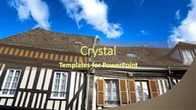  Presentation with antique france - PPT layouts consisting of antique-building-view-in-montfort background and a tawny brown colored foreground