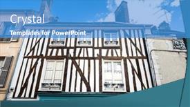  Presentation with antique france - PPT layouts featuring antique-building-view-in-montfort background and a teal colored foreground