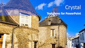  Presentation with antique france - Slides featuring antique-building-view-in-montfort background and a cobalt blue colored foreground