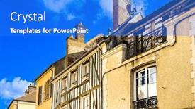  Presentation with antique france - PPT layouts having antique-building-view-in-montfort background and a cobalt blue colored foreground