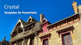  Presentation with antique france - Presentation theme consisting of antique-building-view-in-moret background and a gray colored foreground