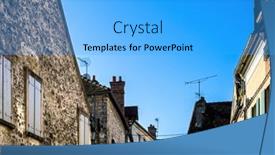  Presentation with antique france - PPT theme enhanced with antique-building-view-in-moret background and a cyan colored foreground