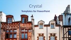  Presentation with antique france - PPT theme consisting of antique-building-view-in-old background and a sky blue colored foreground