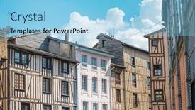  Presentation with antique france - Audience pleasing slide set consisting of antique-building-view-in-old backdrop and a light blue colored foreground