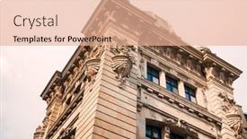  Presentation with antique - PPT theme enhanced with antique-building-view-in-old background and a coral colored foreground