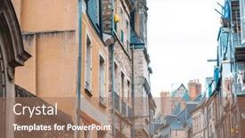  Presentation with antique france - Slide deck featuring antique-building-view-in-old background and a coral colored foreground