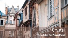  Presentation with antique france - PPT theme consisting of antique-building-view-in-old background and a violet colored foreground