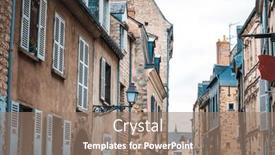  Presentation with antique france - Colorful PPT theme enhanced with antique-building-view-in-old backdrop and a coral colored foreground