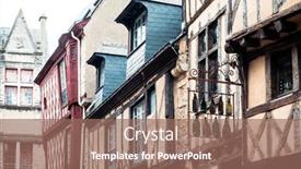  Presentation with antique france - PPT layouts having antique-building-view-in-old background and a coral colored foreground