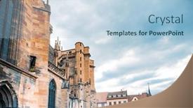  Presentation with antique france - Cool new slide deck with antique-building-view-in-old backdrop and a light blue colored foreground