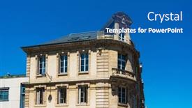  Presentation with antique france - PPT theme enhanced with antique-building-view-in-old background and a ocean colored foreground