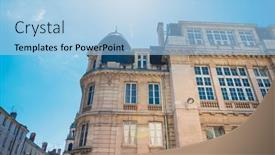  Presentation with antique france - Amazing slides having antique-building-view-in-old backdrop and a light blue colored foreground