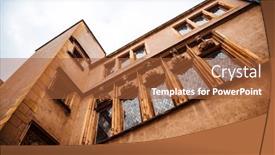  Presentation with antique france - PPT theme featuring antique-building-view-in-old background and a red colored foreground