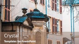  Presentation with antique france - PPT layouts having antique-building-view-in-old background and a violet colored foreground