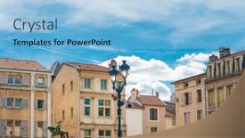  Presentation with antique france - Cool new slides with antique-building-view-in-old backdrop and a light blue colored foreground