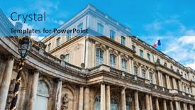  Presentation with antique france - Theme enhanced with antique-building-view-in-old background and a teal colored foreground